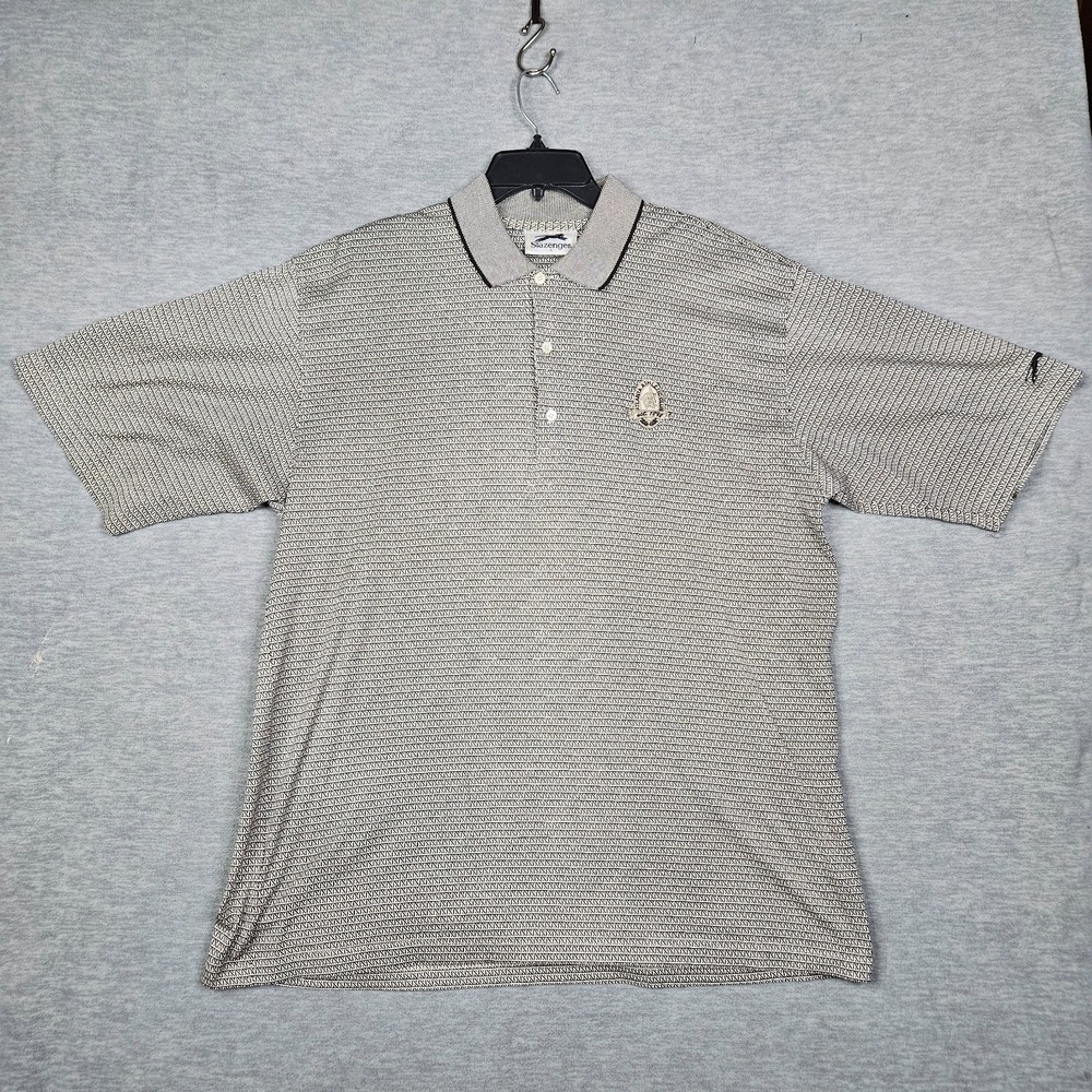 Slazenger Golf Short Sleeve Polo Shirts Size L 1/4 Button Up
